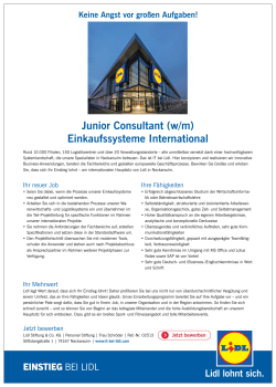 Junior Consultant (w/m) Einkaufssysteme International