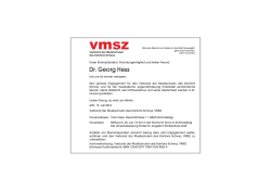 Dr. Georg Hess - VMSZ-Verband der Musikschulen des Kantons