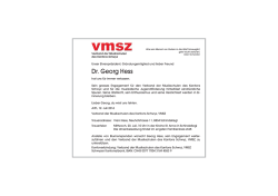 Dr. Georg Hess - VMSZ-Verband der Musikschulen des Kantons