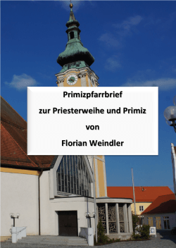 Primizpfarrbrief - Pfarrei Nittenau