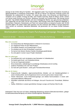 Werkstudent (m/w) im Team Purchasing Campaign Management