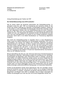 (Entschließung) der Fraktion der FDP Der