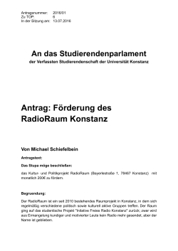 Antrag Radioraum - AStA Uni Konstanz