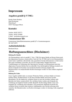 Impressum ​Haftungsausschluss (Disclaimer)