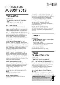 Programm - Verein Tiroler Landesmuseum Ferdinandeum