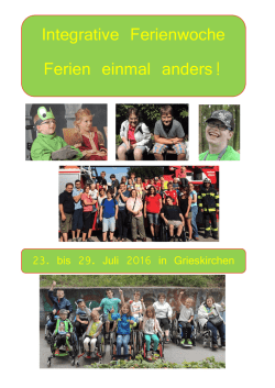 Integrative Ferienwoche Ferien einmal anders!