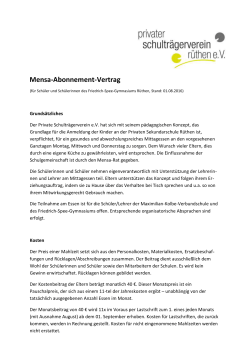 Mensa-Abonnement-Vertrag - Private Sekundarschule Rüthen