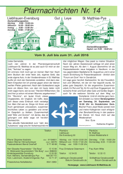 Pfarrbrief 14d-16.qxd - Liebfrauen – St. Matthias – Osnabrück