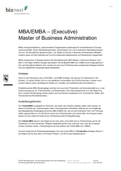 MBA/EMBA – (Executive) Master of Business Administration