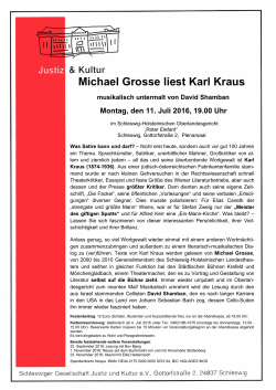 Michael Grosse liest Karl Kraus - Schleswig