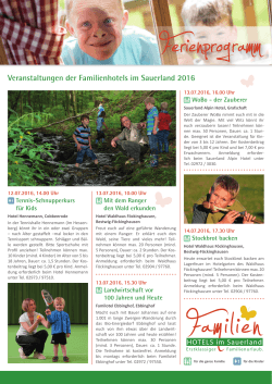 Ferienprogramm 2016 - Familienhotels Sauerland