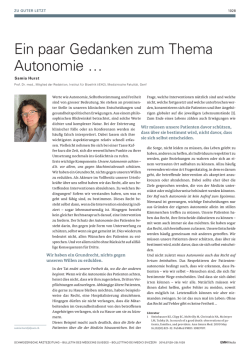 Ein paar Gedanken zum Thema Autonomie