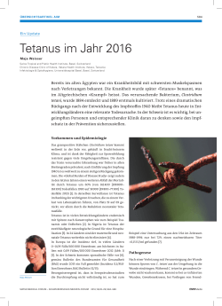 Tetanus im Jahr 2016 - Swiss Medical Forum