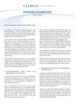 Immobilienrecht Juli 2016