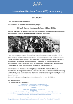 International Bankers Forum (IBF) Luxembourg EINLADUNG