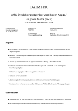 AMG Entwicklungsingenieur Applikation Abgas/ Diagnose