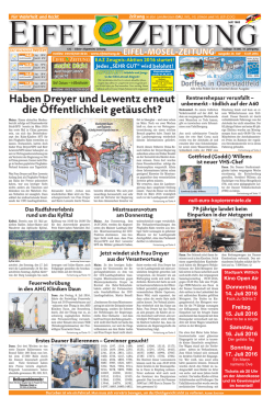 Haben Dreyer und Lewentz erneut die &Ouml;ffentlichkeit - Eifel