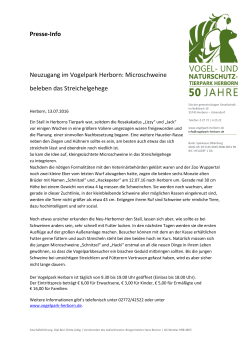 Presse-Info Neuzugang im Vogelpark Herborn - Lahn-Dill