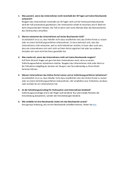h&auml;ufig gestellte Fragen