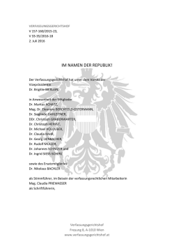 im namen der republik! - Verfassungsgerichtshof