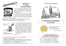 15.Sonntag Jhkr - Kath. Propsteipfarrei St. Marien in Heiligenstadt