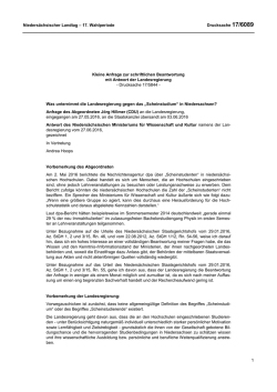Drucksachen allgemein - Nieders&auml;chsischer Landtag