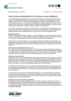 Studie «Swissness Worldwide 2016»: Die