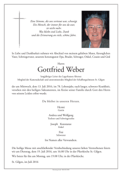 Gottfried Weber - Bestattung Lesiak