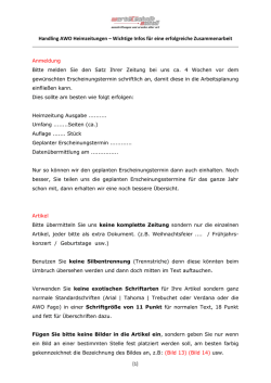 Handling AWO Heimzeitungen - Werbetechnik Sokoll aus Ro&szlig;tal