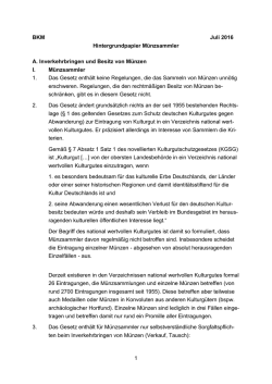 Hintergrundpapier M&uuml;nzsammler (PDF, 42KB