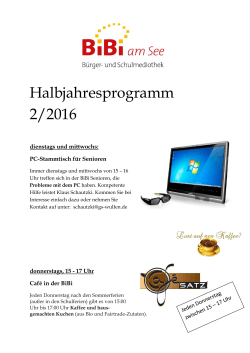 Halbjahresprogramm 2/2016 - Bibi-am-See