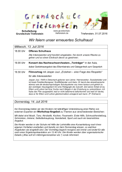 Info Schulfest Homepage - Grundschule Triefenstein