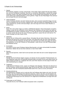 Informationsblatt f&uuml;r Prothesentr&auml;ger