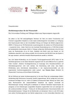 Hochleistungsrechner f&uuml;r die Wissenschaft Die Universit&auml;ten
