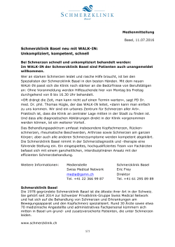 Medienmitteilung  - Swiss Medical Network
