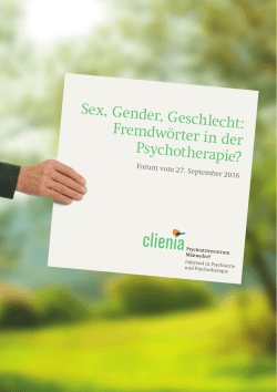 Forum vom 27. September 2016 - Clienia AG . Führend in Psychiatrie