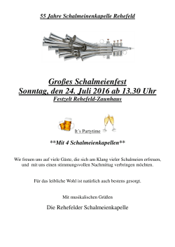 55 Jahre Schalmeinenkapelle Rehefeld Großes Schalmeienfest
