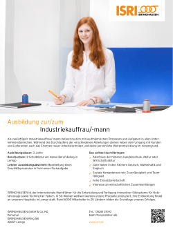 Ausbildung zur/zum Industriekauffrau/-mann