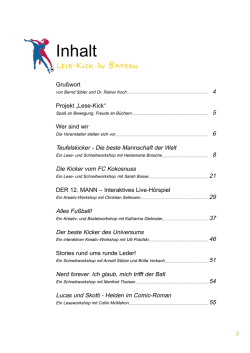 Inhaltsverzeichnis Arbeitsheft Lese-Kick