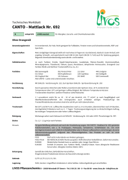 Technisches Merkblatt CANTO-Mattlack Nr. 692