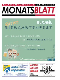 Ausgabe 22 - Das Klagenfurter und St. Veiter Monatsblatt