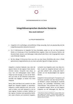 Integrit&auml;tsversprechen deutscher Konzerne