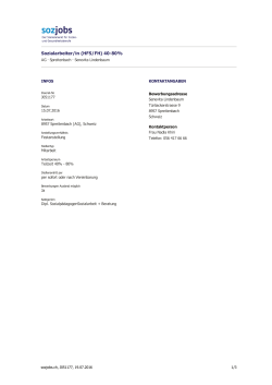 Sozialarbeiter/in (HFS/FH) 40-80%