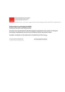 Einf&uuml;hrungskurse psychologische Nothilfe Fachkurse Care Giver
