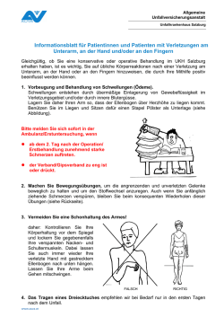 Informationsblatt f&uuml;r Patienten mit Verletzungen am