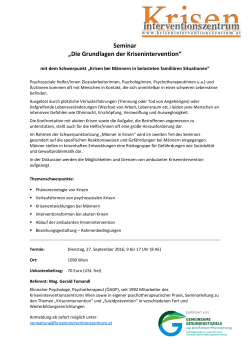 Seminar "Die Grundlagen der Krisenintervention" (284 KB PDF )