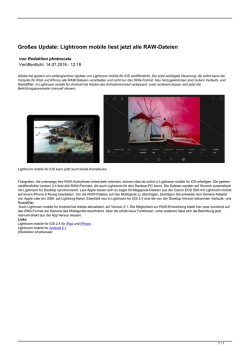 Gro&szlig;es Update: Lightroom mobile liest jetzt alle RAW