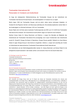 Pressemitteilung - Trenkwalder Group