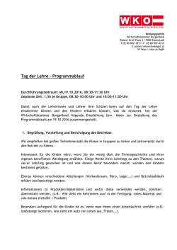 Programmablauf Tag der Lehre