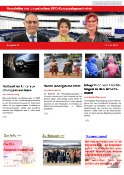 Newsletter Juli 2016 - Für Bayern in Europa